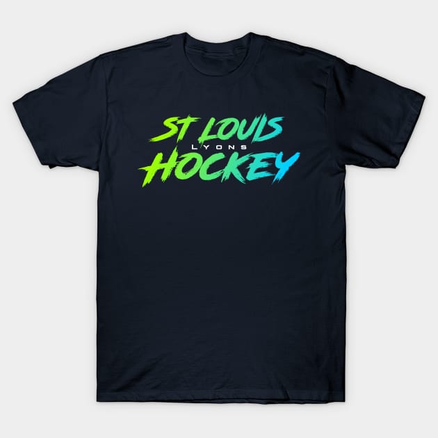 St Louis Lyons Hockey ripped text T-Shirt by STL Lyons Hockey